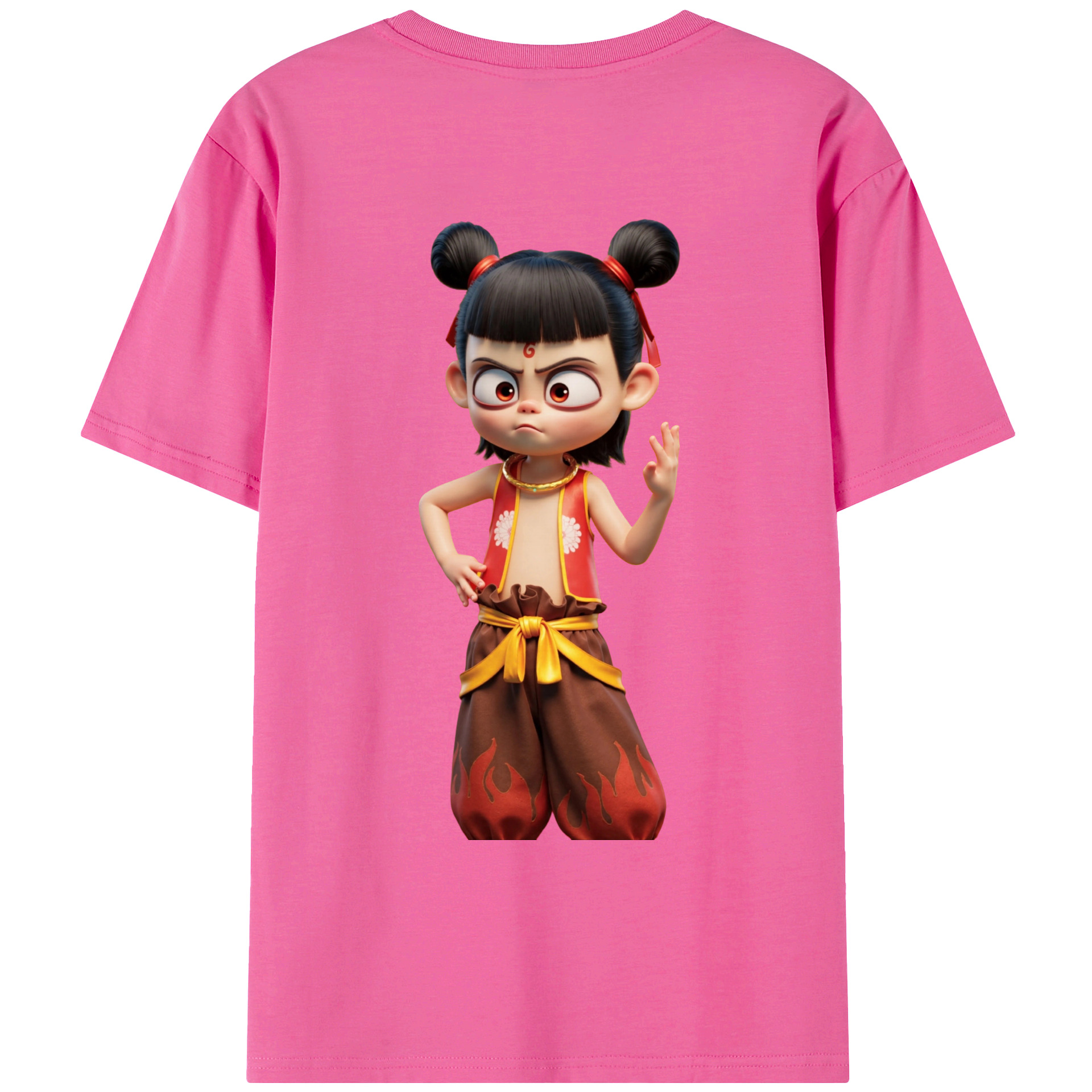 （画像用） Ne Zha 2 ナタ 魔童の大暴れ レディース半袖Tシャツ(バックプリント)